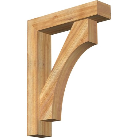 Westlake Block Rough Sawn Bracket W/ Offset Brace, Western Red Cedar, 6W X 26D X 34H